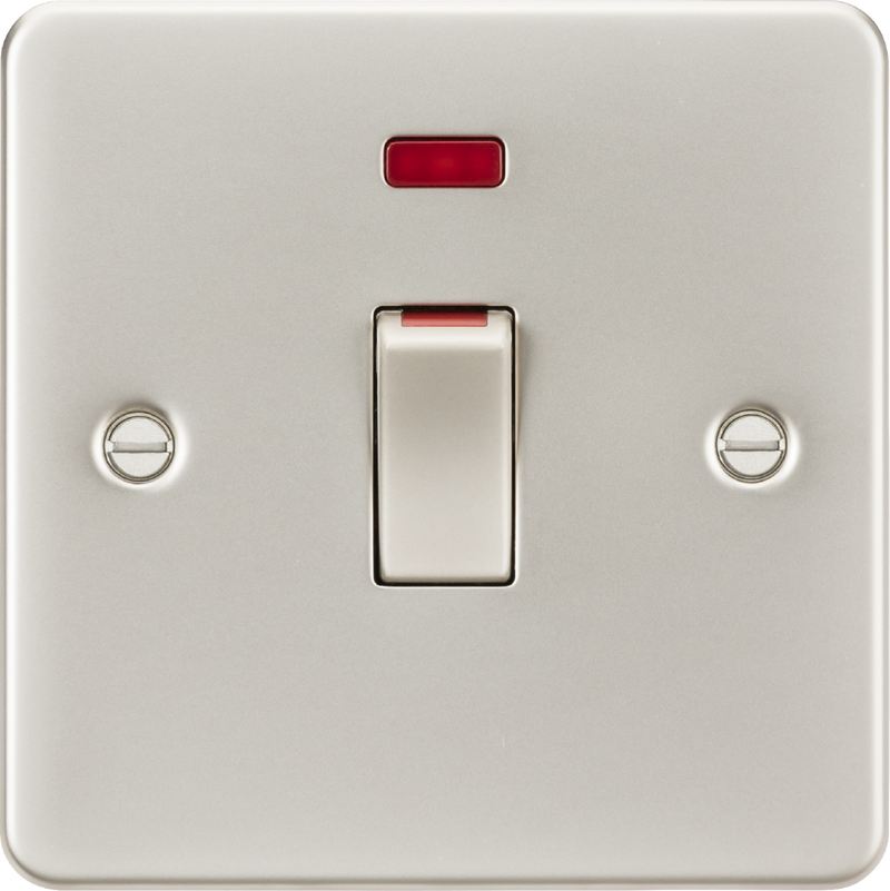 Knightsbridge MLA FP81MNPL 45A DP Switch with Neon (1G size) - Pearl