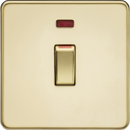 Knightsbridge MLA Screwless SF81MNPB 45A DP Switch with Neon (1G size) - Polihed Brass