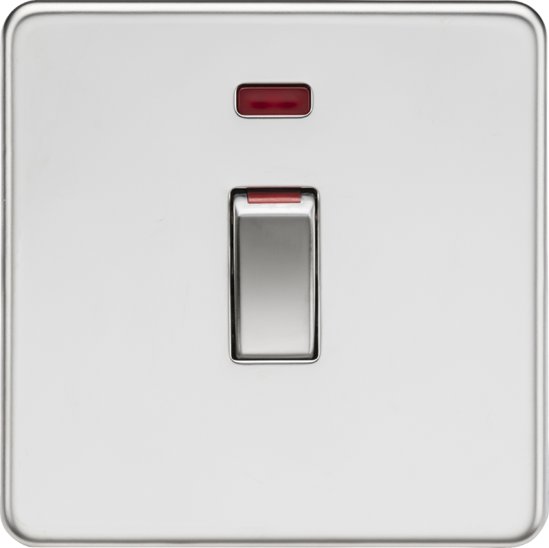 Knightsbridge MLA SF81MNPC 45A DP Switch with Neon (1G size) - Polished Chrome