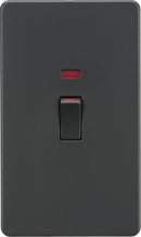 Knightsbridge MLA Screwless SF82MNAT 45A DP Switch with Neon (2G size) - Anthracite