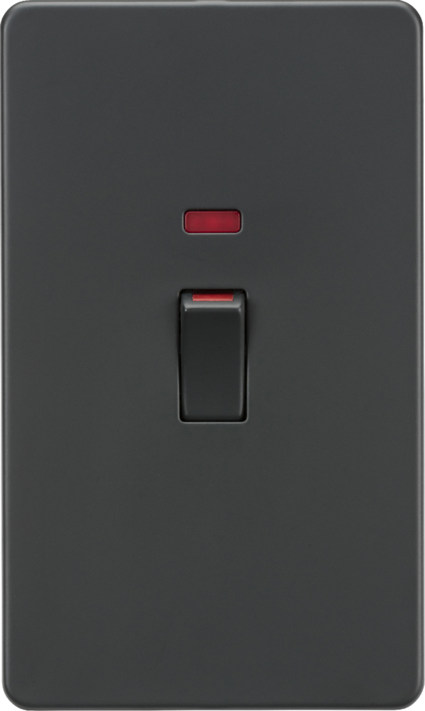 Knightsbridge MLA SF82MNAT 45A DP Switch with Neon (2G size) - Anthracite