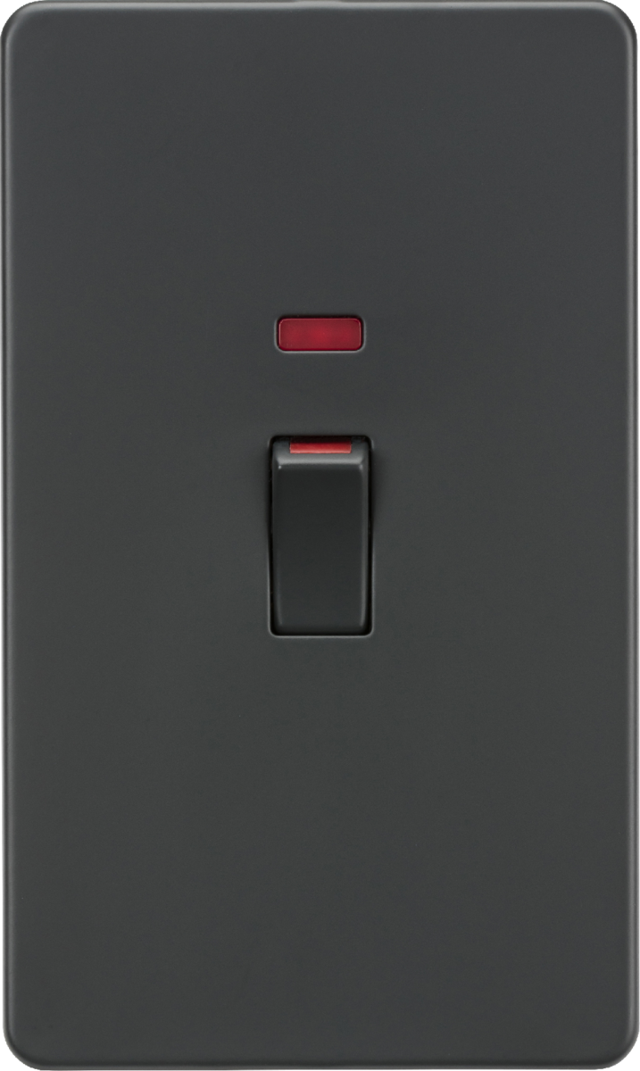 Knightsbridge MLA SF82MNAT 45A DP Switch with Neon (2G size) - Anthracite