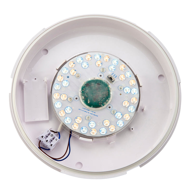 Saxby 110965 Core Tri Wattage (8/12/15W), Color Changing (CCT), Waterproof (IP65), Outdoor/Indoor Bulkhead/Light Fitting for Homes & Offices