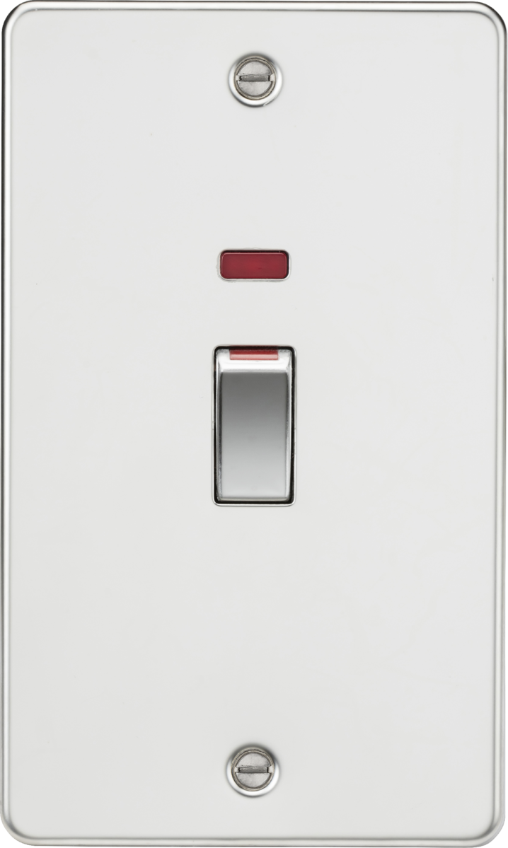 Knightsbridge MLA FP82MNPC 45A DP Switch with Neon (2G size) - Polished Chrome