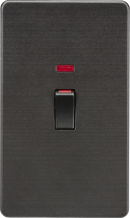 Knightsbridge MLA Screwless SF82MNSB 45A DP Switch with Neon (2G size) - Smoked Bronze