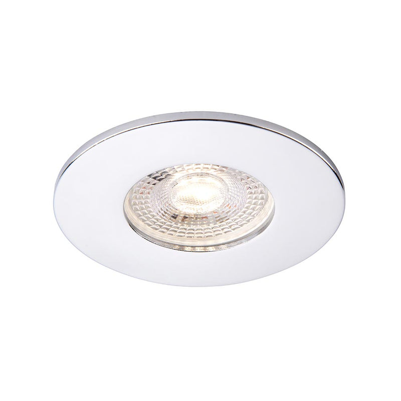 Saxby ShieldONE IP65 Fire Rated, Dimmable, GU10 Downlight for Bathrooms in Polished Chrome