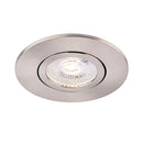 Saxby 109806 ShieldONE Tilt, Fire Rated, Dimmable GU10 Downlight  Fully Adjustable Satin Nickel (Brushed Chrome Effect)