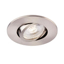Saxby 109806 ShieldONE Tilt, Fire Rated, Dimmable GU10 Downlight  Fully Adjustable Satin Nickel (Brushed Chrome Effect)