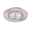 Saxby 109806 ShieldONE Tilt, Fire Rated, Dimmable GU10 Downlight  Fully Adjustable Satin Nickel (Brushed Chrome Effect)
