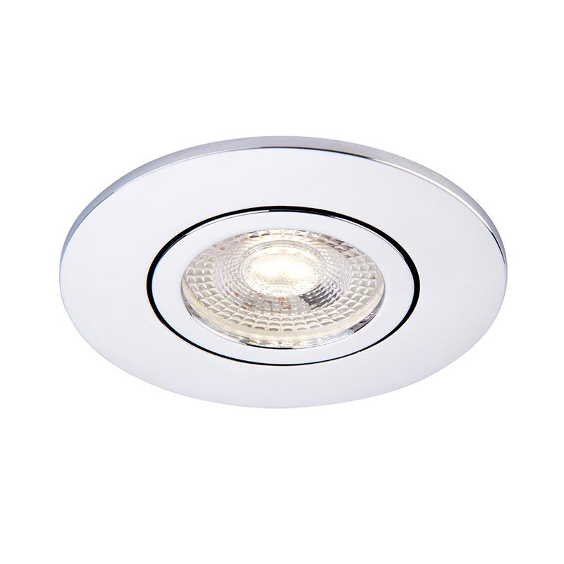Saxby ShieldONE Tilt, Fire Rated, Dimmable GU10 Downlight  Fully Adjustable Polished Chrome