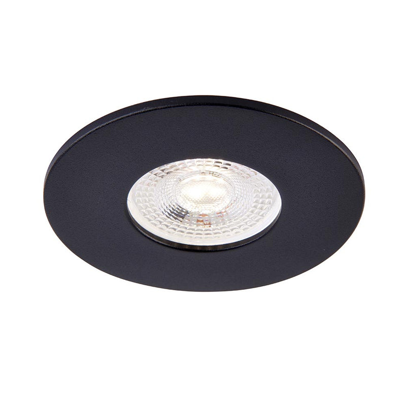 Saxby ShieldONE IP65, Fire Rated, Dimmable GU10 Downlight for Bathrooms in Matt Black