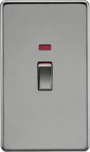 Knightsbridge MLA Screwless SF82MNBN 45A DP Switch with Neon (2G size) - Black Nickel