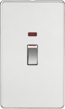 Knightsbridge MLA Screwless SF82MNPC 45A DP Switch with Neon (2G size) - Polished Chrome