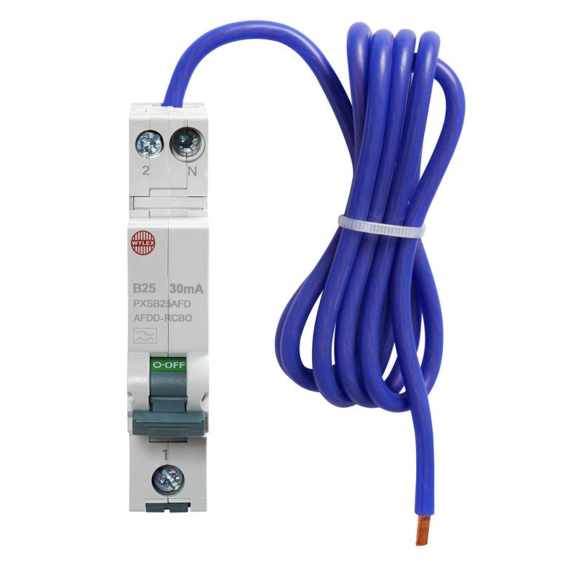 Wylex PXSB25AFD B25 30mA 10kA 1P+N Type A AFDD-RCBO (1 Module Width)