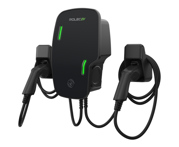 ROLEC ROLEC3150B Zura Smart EV Charger - 2 x up to 7.4kW Type 2 5m Tethered - Black