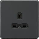 Knightsbridge MLA Screwless SFR7000UAT 13A 1G Unswitched Socket - Anthracite with Black Insert