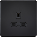 Knightsbridge MLA Screwless SFR7000UMB 13A 1G Unswitched Socket - Matt Black with Black Insert