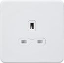 Knightsbridge MLA Screwless SFR7000UMW 13A 1G Unswitched Socket - Matt White with White Insert