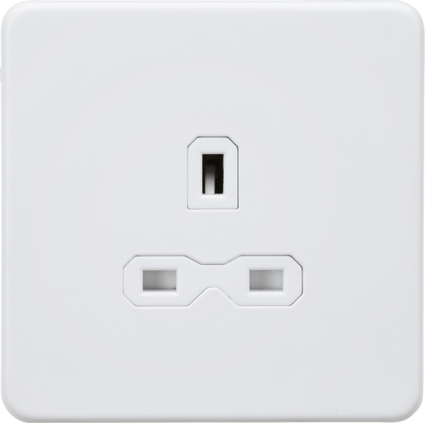 Knightsbridge MLA SFR7000UMW 13A 1G Unswitched Socket - Matt White with White Insert