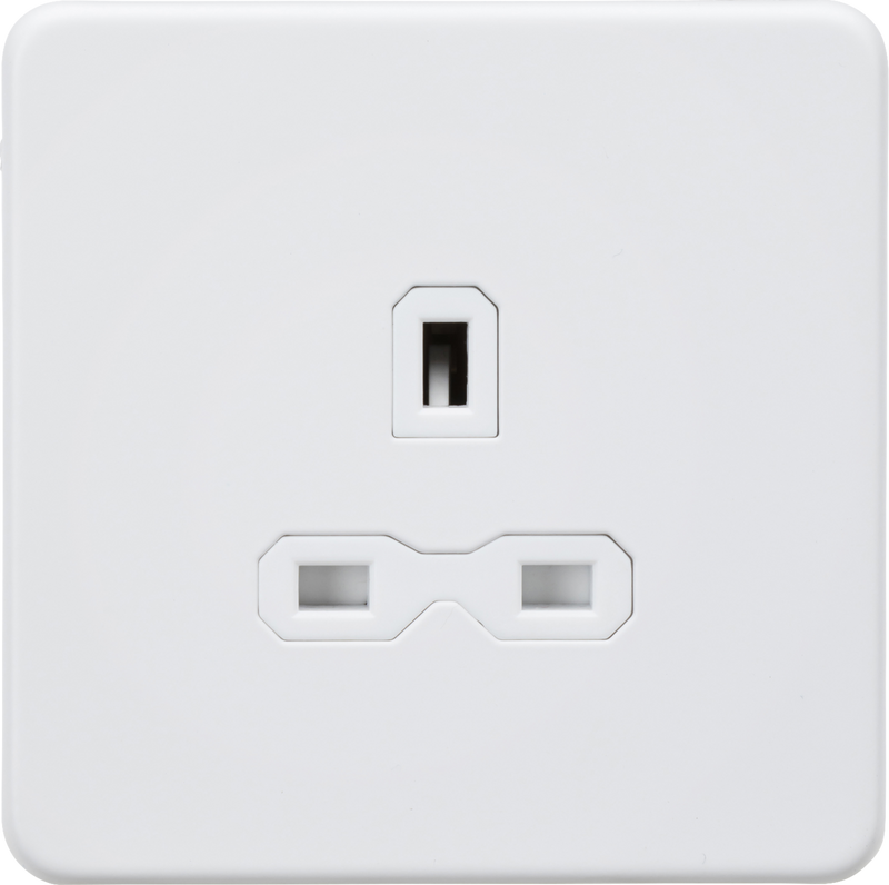 Knightsbridge MLA SFR7000UMW 13A 1G Unswitched Socket - Matt White with White Insert