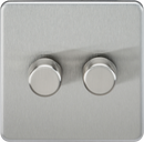 Knightsbridge MLA Screwless SF2192BC 2G 2-way 10-200W (5-150W LED) Intelligent dimmer - Brushed Chrome