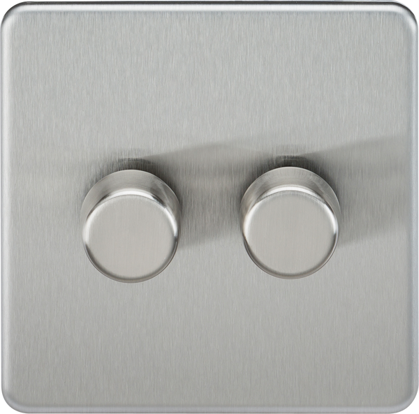 Knightsbridge MLA SF2192BC 2G 2-way 10-200W (5-150W LED) Intelligent dimmer - Brushed Chrome