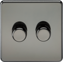 Knightsbridge MLA Screwless SF2192BN 2G 2-way 10-200W (5-150W LED) Intelligent dimmer -Black Nickel