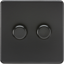 Knightsbridge MLA Screwless SF2192MBB 2G 2-way 10-200W (5-150W LED) Intelligent dimmer - Matt Black