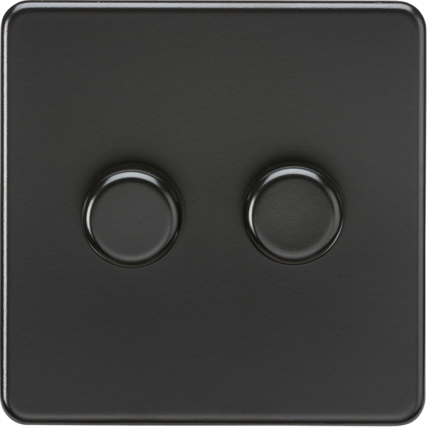 Knightsbridge MLA Screwless SF2192MBB 2G 2-way 10-200W (5-150W LED) Intelligent dimmer - Matt Black