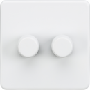 Knightsbridge MLA Screwless SF2192MW 2G 2-way 10-200W (5-150W LED) Intelligent dimmer - Matt White