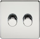 Knightsbridge MLA Screwless SF2192PC 2G 2-way 10-200W (5-150W LED) Intelligent dimmer - Polished Chrome