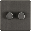 Knightsbridge MLA Screwless SF2192SB 2G 2-way 10-200W (5-150W LED) Intelligent dimmer - Smoked Bronze