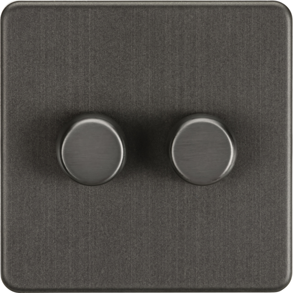 Knightsbridge MLA Screwless SF2192SB 2G 2-way 10-200W (5-150W LED) Intelligent dimmer - Smoked Bronze