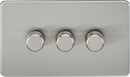 Knightsbridge MLA Screwless SF2193BC 3G 2-way 10-200W (5-150W LED) Intelligent dimmer - Brushed Chrome