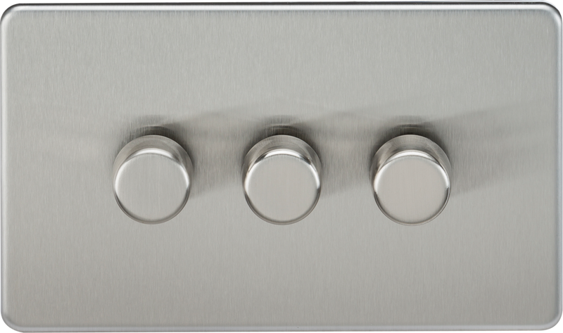 Knightsbridge MLA SF2193BC 3G 2-way 10-200W (5-150W LED) Intelligent dimmer - Brushed Chrome