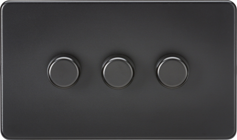 Knightsbridge MLA Screwless SF2193MBB 3G 2-way 10-200W (5-150W LED) Intelligent dimmer - Matt Black