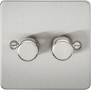 Knightsbridge MLA FP2192BC 2G 2-way 10-200W (5-150W LED) Intelligent dimmer - Brushed Chrome