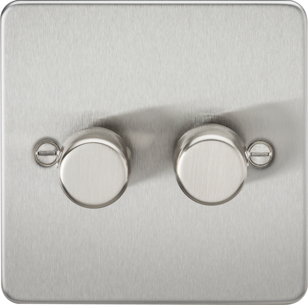 Knightsbridge MLA FP2192BC 2G 2-way 10-200W (5-150W LED) Intelligent dimmer - Brushed Chrome