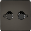 Knightsbridge MLA FP2192GM 2G 2-way 10-200W (5-150W LED) Intelligent dimmer - Gunmetal