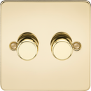 Knightsbridge MLA FP2192PB 2G 2-way 10-200W (5-150W LED) Intelligent dimmer - Polished Brass