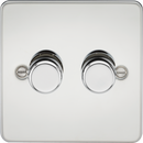 Knightsbridge MLA FP2192PC 2G 2-way 10-200W (5-150W LED) Intelligent dimmer - Polished Chrome