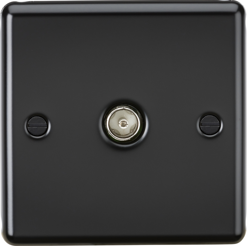 Knightsbridge MLA CL010MB TV Outlet (non-isolated) - Rounded Edge Matt Black