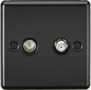 Knightsbridge MLA CL014MB TV & SAT TV Outlet (isolated) - Matt Black