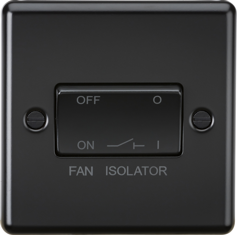 Knightsbridge MLA CL11MBB 10AX Fan Isolator Switch - Matt Black