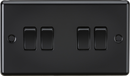 Knightsbridge MLA CL41MBB 10AX 4G 2 Way Plate Switch - Rounded Edge Matt Black