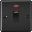 Knightsbridge MLA CL81MNMBB 45A DP Switch with Neon (single size) - Rounded Edge Matt Black