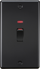 Knightsbridge MLA CL82MNMBB 45A 2G DP Switch with Neon - Matt Black