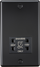 Knightsbridge MLA CL89MB 115-230V Dual Voltage Shaver Socket - Matt Black with Black Insert