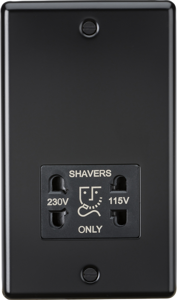 Knightsbridge MLA CL89MB 115-230V Dual Voltage Shaver Socket - Matt Black with Black Insert