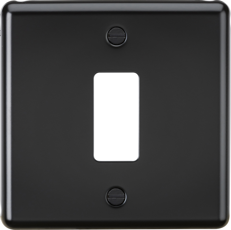 Knightsbridge MLA GDCL1MB 1G Grid Faceplate - Rounded Edge Matt Black